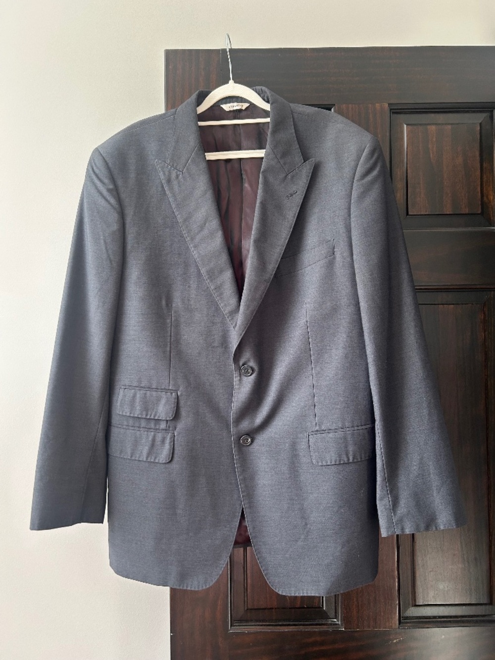 Vintage G. Valentino Milano Gray Wool Blazer Italian Tailored Sport Coat Mens